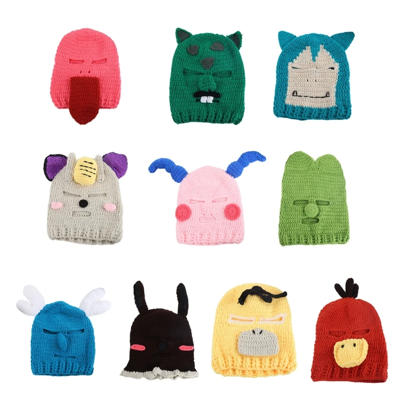 Милая забавная маска для лица вязаная креативная шапка грабителя Лыжная