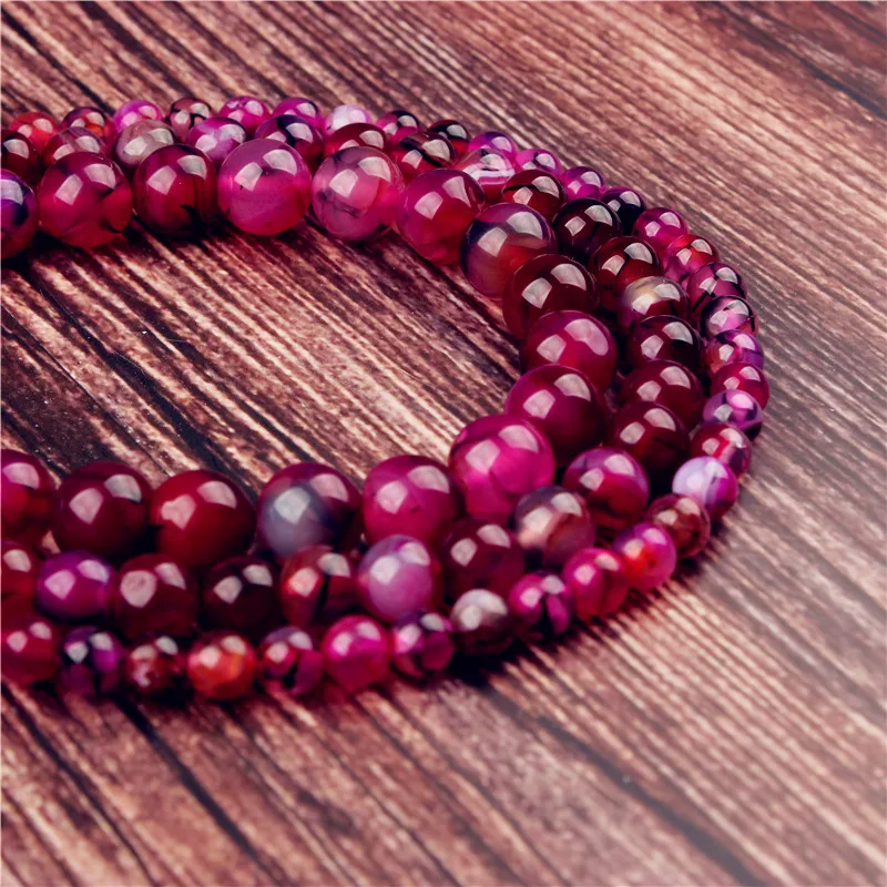 

Rose Dragon Agate, Round Beads Loose Beads For MakingJewelry DIY Bracelet Necklace 4/6/8/10/12 / mm