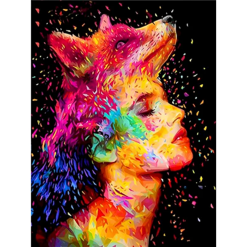 

Gatyztory Oil Painting By Numbers Kits For Adults Fox Woman Animal Paints By Number 60x75cm Diy Framed Kids Bedroom Wall Decor