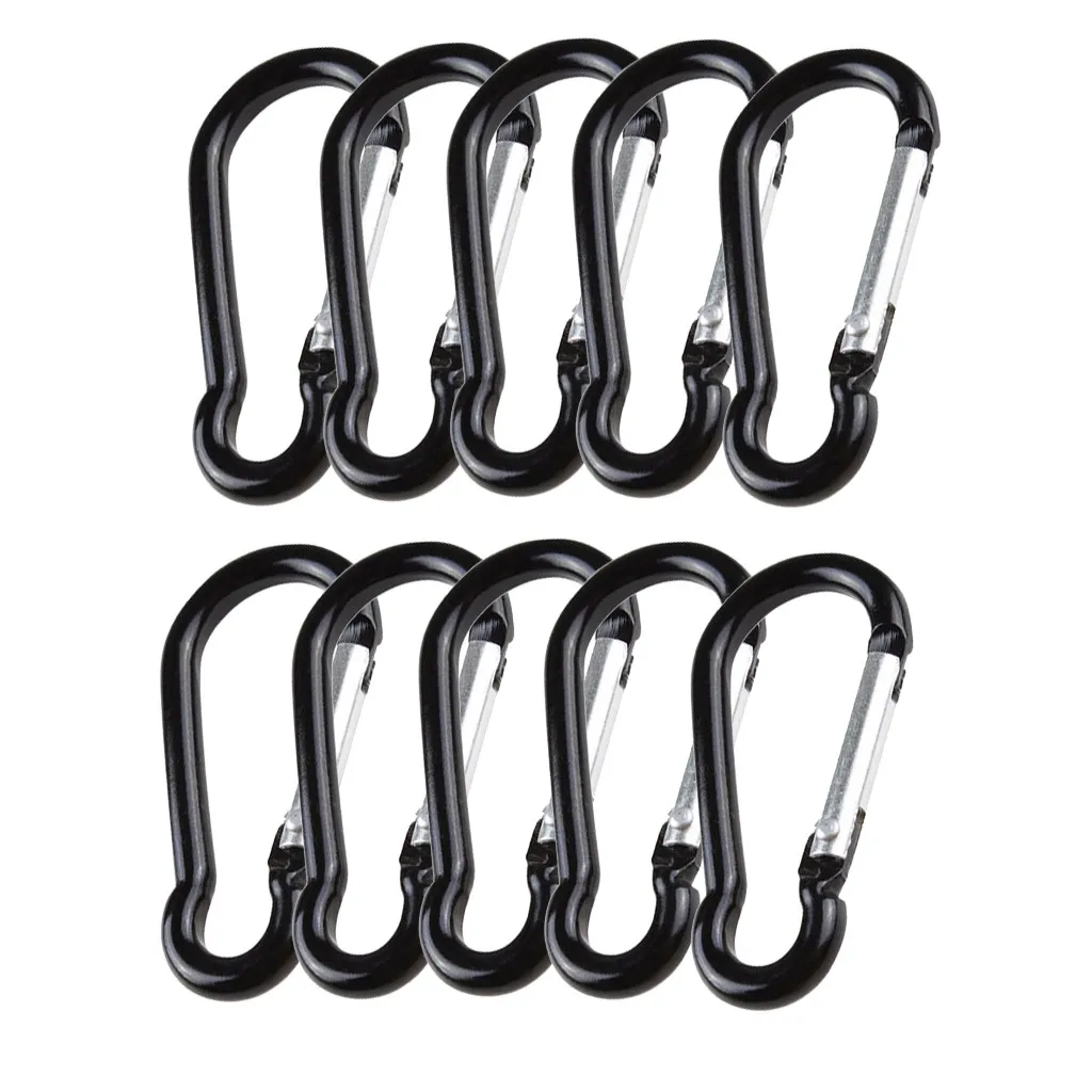 5/10/20 PCS Outdoor Carabiner D-Shaped Bold Metal Travel Kit Camping Aluminum Survival Gear Mountaineering Hooks Snap Ring - купить по