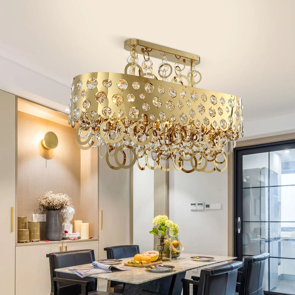 Выдающаяся Золотая прямоугольная пустотелая нержавеющая основа Led хрустальная