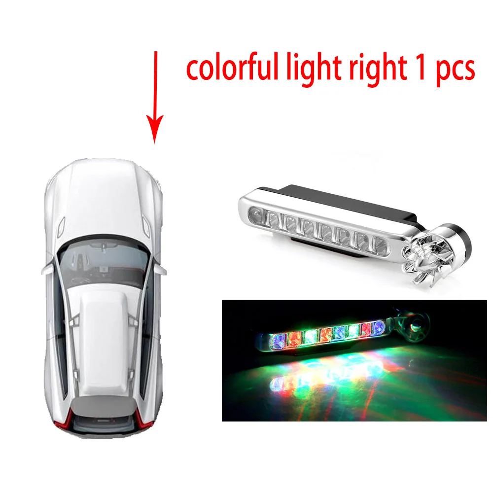 1 pcs right fulcolor Ветросиловой 8 светодиодный автомобильный drl дневные ходовые огни для противотуманных фар DRL для вождения автомобиля дневной свет головные лампы нет необходимости внешний источник питания лампочки для авто - Испускаемый цвет: 1 pcs right fulcolor