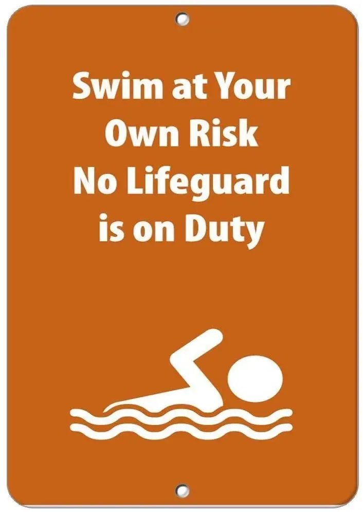 

Плавать под вашим собственным риском No Lifeguard is On Duty B, классические жестяные знаки, винтажная металлическая пластина, плакат, налет для кафе, ...
