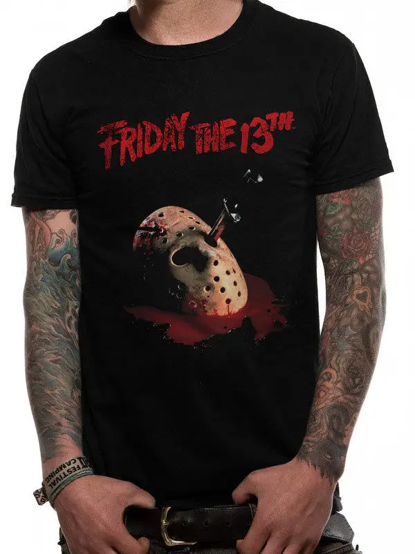 Friday The 13th Dagger Джейсон Вурхиз Хоккейная маска официальная Черная Мужская футболка
