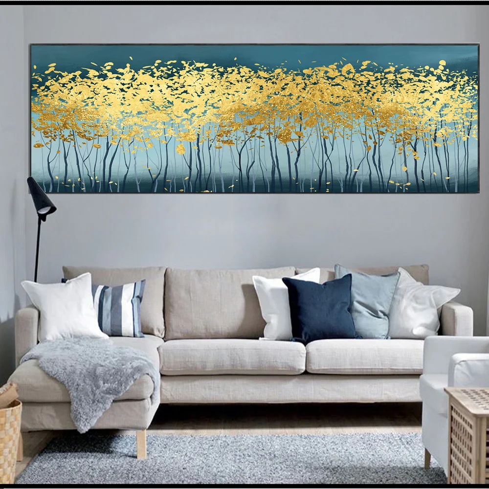 Абстрактная Картина на холсте с золотым деревом картина маслом картины