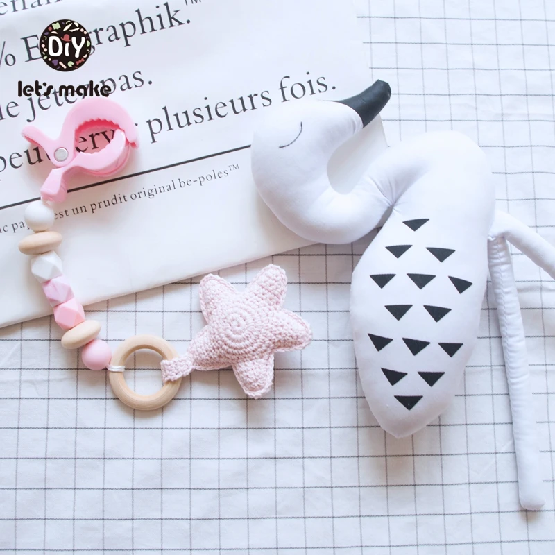 Детские погремушки Let's Make Baby toy 0-12 месяцев мягкие для детей цепочка на колесиках