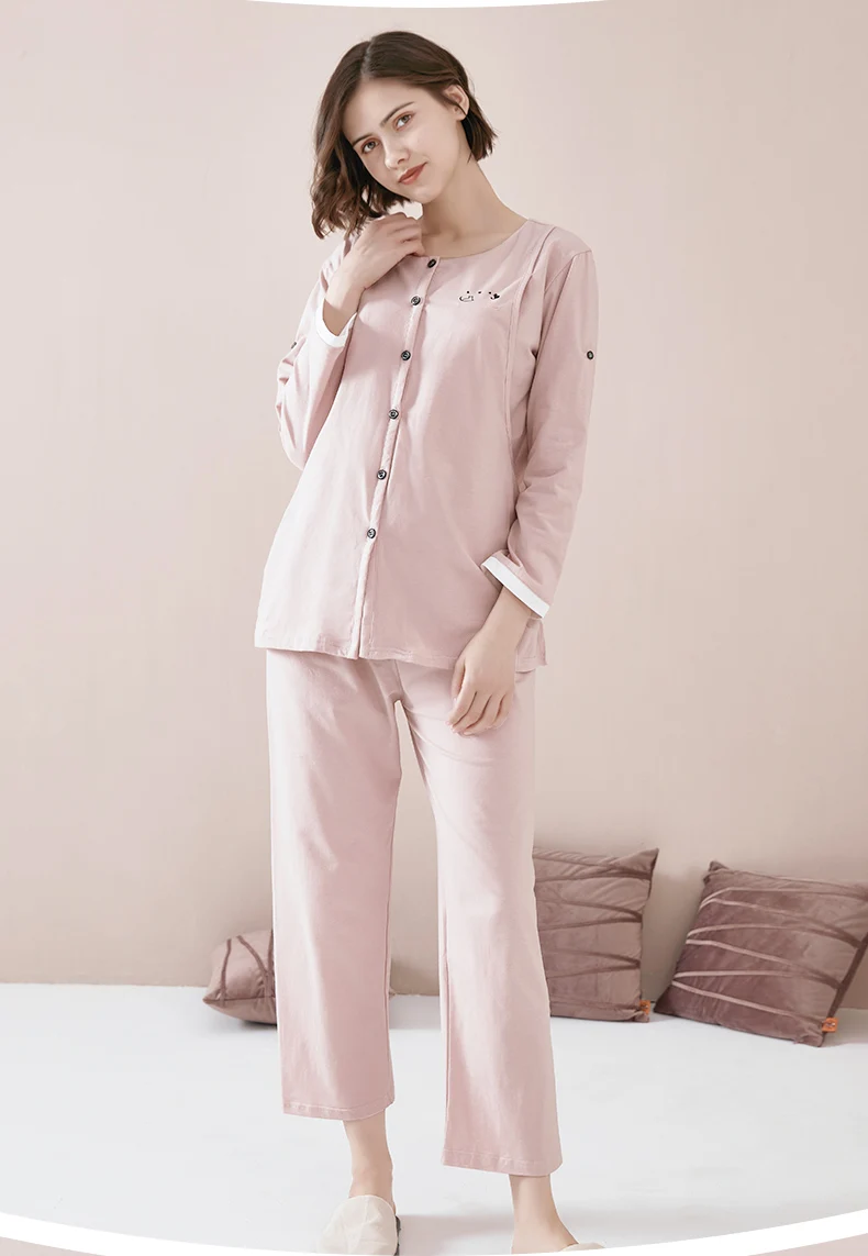 Ночная рубашка для грудного вскармливания Пижама беременных с большим длинным