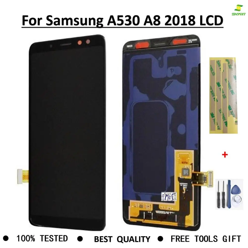 Экран Super Amoled для samsung Galaxy A8 A530, ЖК сенсорный экран, дигитайзер, дисплей в сборе, полные части+ Бесплатный подарок