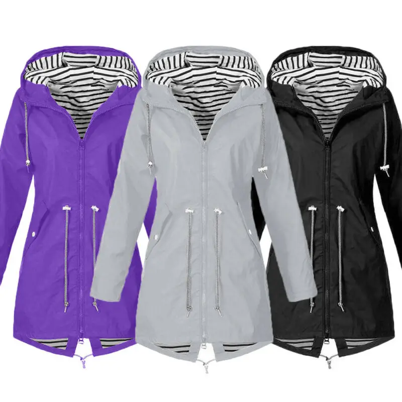 Женское водонепроницаемое пальто для дождливой погоды куртка улицы размера