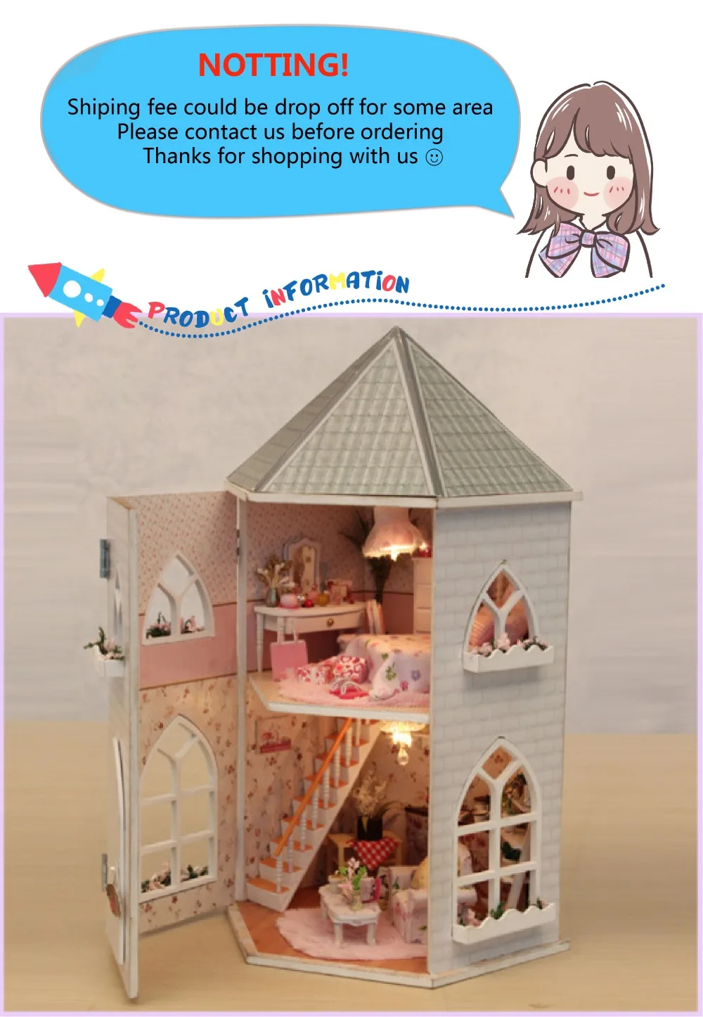 3D Блокхаус деревянный кукольный дом Вилла мебель DIY Миниатюрная модель светодиодный светильник кукольный домик рождественские подарки не включает клей