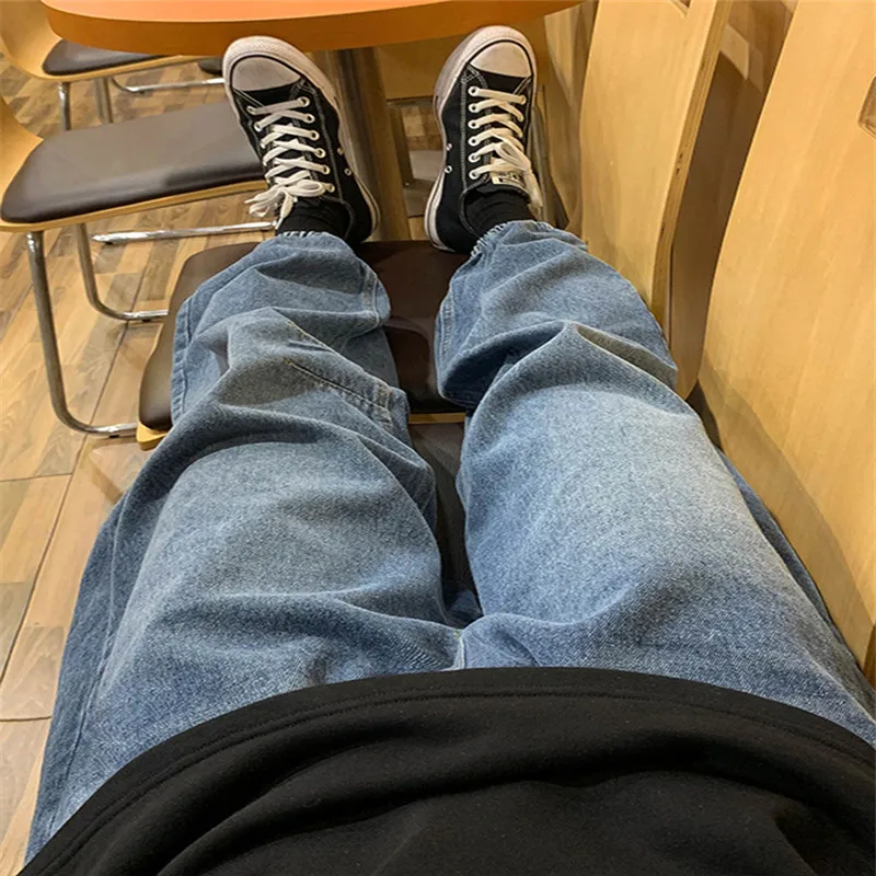 men jeans spring and autumn jeans men's Korean style loose trend wild casual beam feet pants biker jeans fashion jeans hiphop