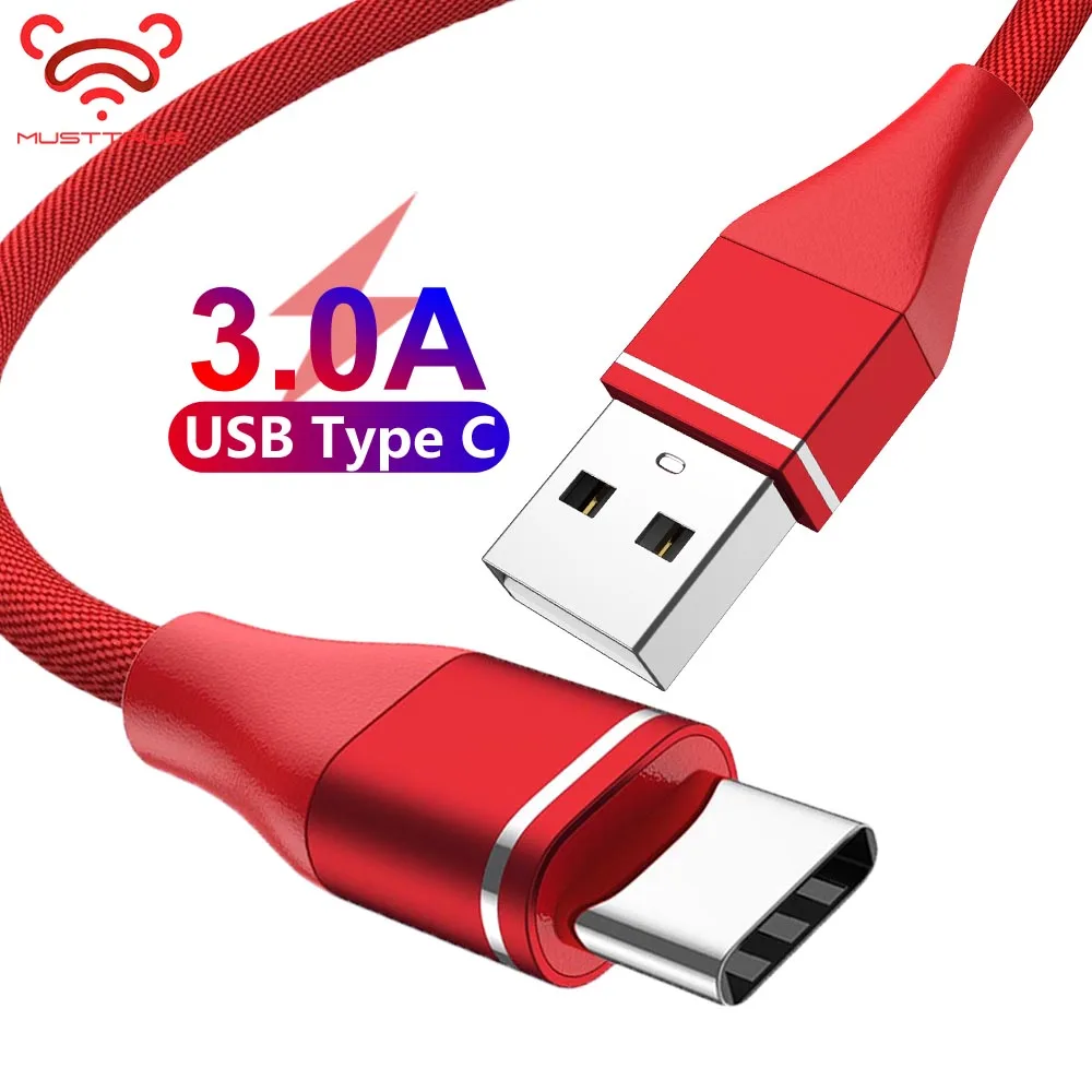 MUSTTRUE USB C кабель 3A Быстрая зарядка для huawei p30 lite one plus 7 usb type c передачи данных