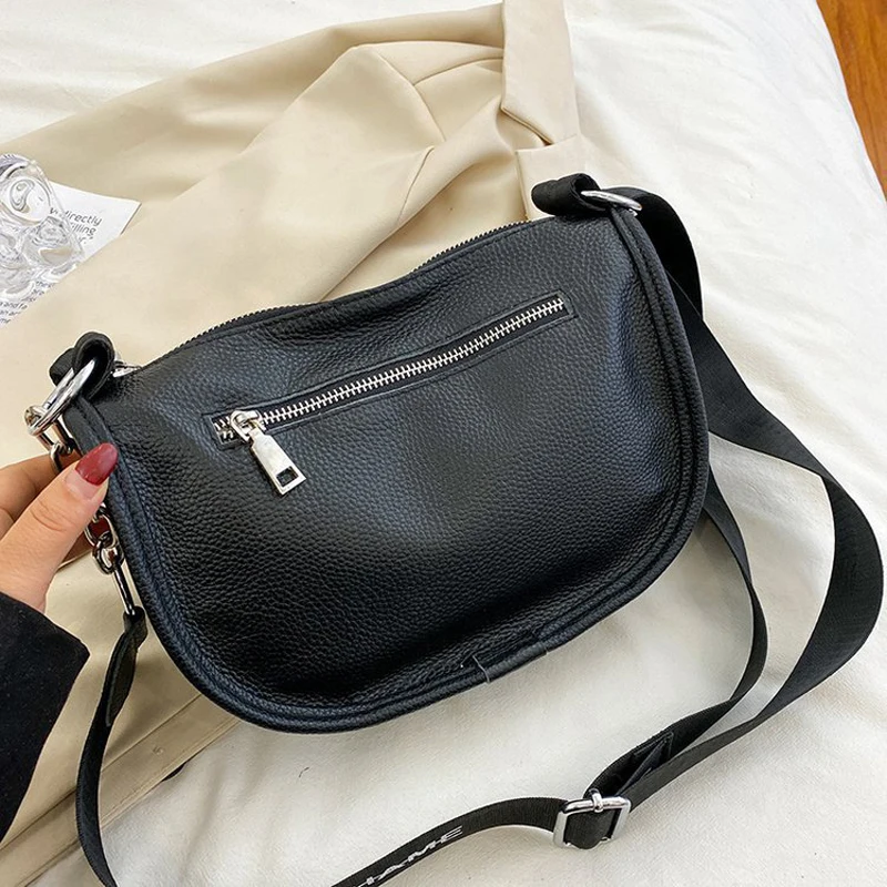 

Luxury Leather Messenger bag Thick Chain Shoulder Bags Fashion Bag 2021 New Soft Cowhide bag Designer Female Dumpling Bag Purse