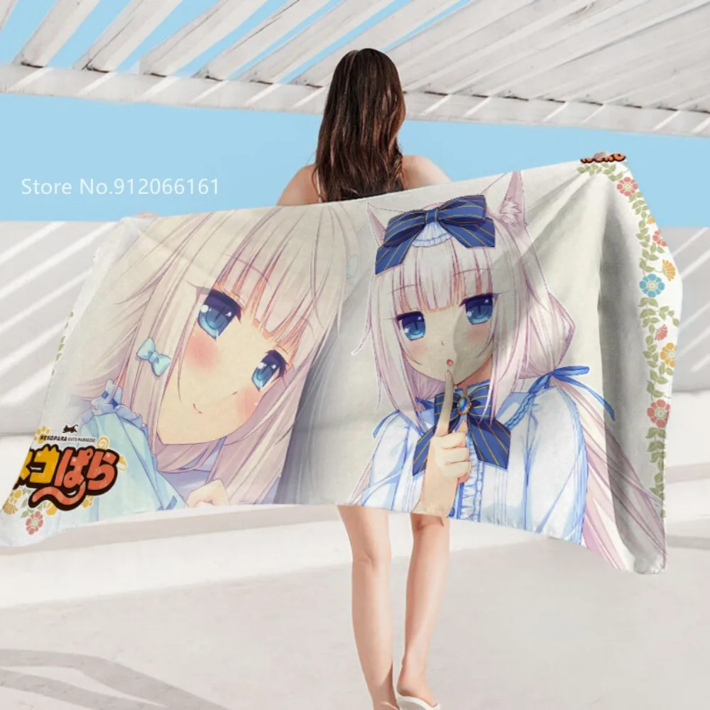 Прямоугольное пляжное полотенце Nekopara с 3D принтом сексуальные девушки пляжный