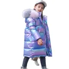 Пурпурная куртка для девочек, детская зимняя одежда, детская верхняя одежда, парка, пальто из искусственного меха, комбинезон, куртка для девочек, зимняя одежда