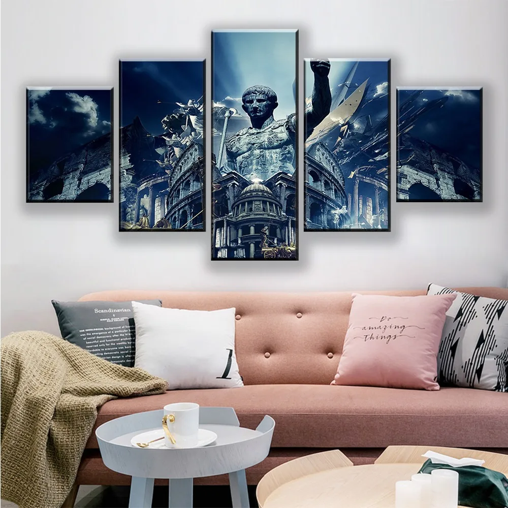 Холст Картины Wall Art HD в рамке печатает 5 шт. Древнего Рима фотографии зданий Декор