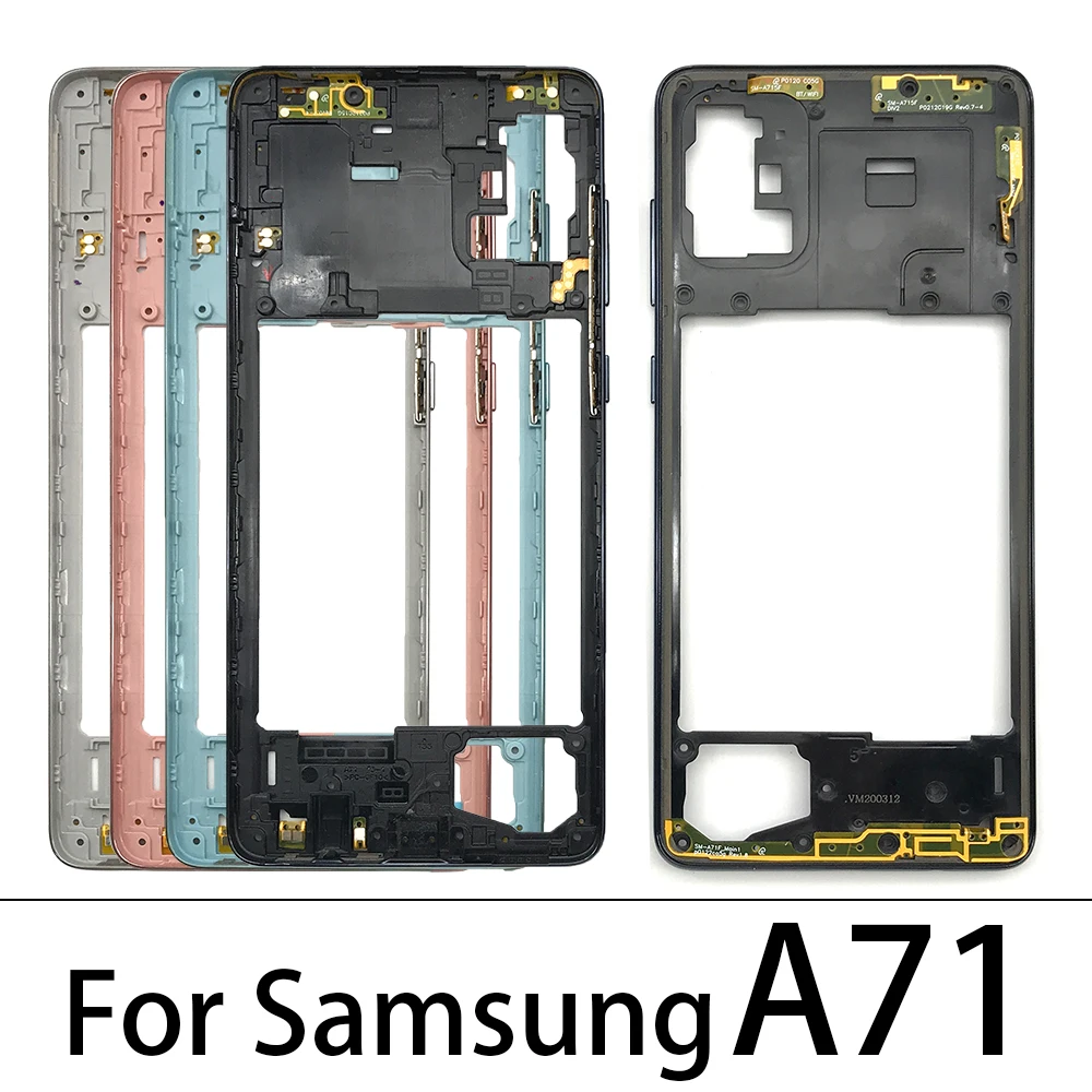 Фото Новая средняя рамка Корпус чехол для Samsung Galaxy A51 A71 A20 A50 среднего телефона пластина задний корпус чехол-накладка №4