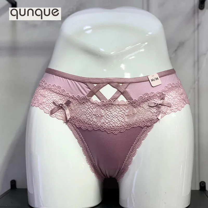 

Cotton Panties Solid Bow Lace Underwear Moda Intima Calcinha Fio Dental Bragas Y Tangas Mujer Low Rise String Culotte Femme