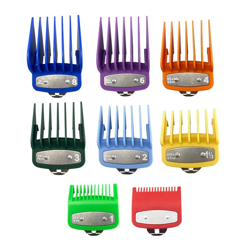 

8Pcs/Set Barber Replacement Clipper Comb Colorful Guide Comb Multiple Sizes Limit Comb