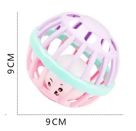 ball 9x9cm Детская погремушка игрушка пищевая погремушка для прорезывания зубов пластиковая ручная колокольчик интеллект хватающая десны игрушка для прорезывания зубов для детей от 0 до 3 лет - Цвет: ball 9x9cm