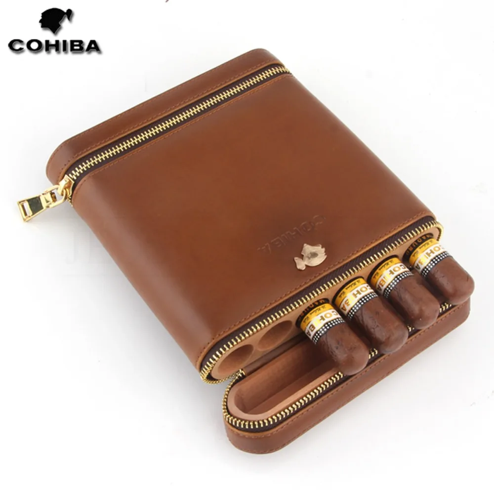 

Magixun COHIBA Cedar Wood Travel Humidor Cigar Leather Case Portable 6 Tubes W/ Cigar Humidifier Cigar Humidor Box Outdoor
