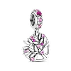 Женский браслет из серебра 925 пробы, с розовым Цирконом