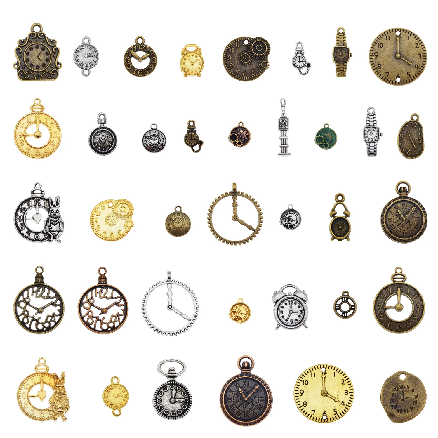 20 шт Случайные Смешанные часы для лица Подвески из сплавов стимпанк