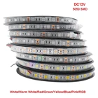 Гибкая светодиодная лента, 5 м, 12 В постоянного тока, 5050 SMD, 60 светодисветодиодный, sm, Светодиодная лента, белыйтеплый белыйкрасныйзеленыйжелтыйсинийрозовыйRGBUVRGBWRGBWW