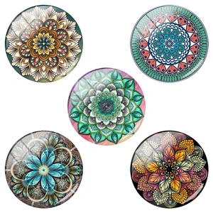 TAFREE 10 шт.набор винтажная картина Мандала Сделай Сам 12 мм15 мм16 мм18 мм20 мм25 мм Плоская Задняя стеклянная купольная Цветочная Бижутерия Аксессуары