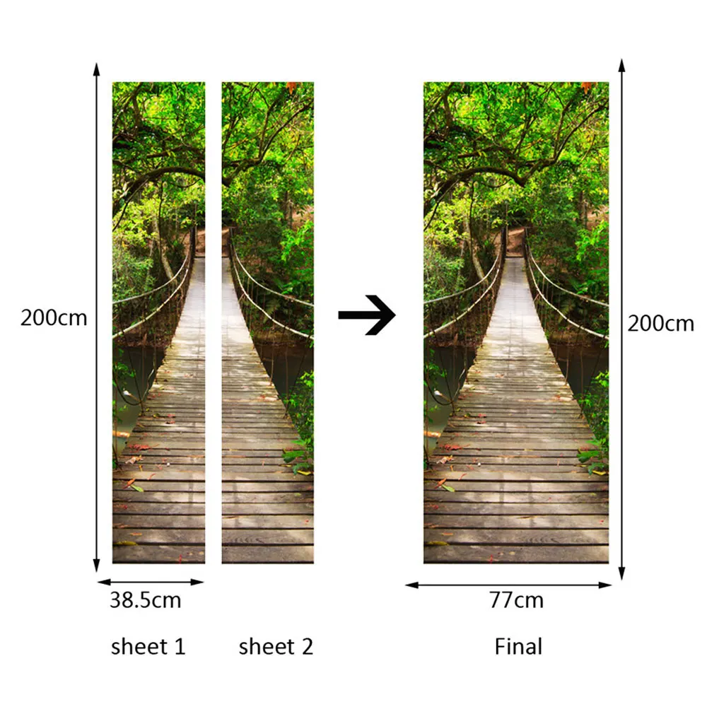 2 шт./компл. художественный декор для мостовой двери дома креативные сделай сам 3D