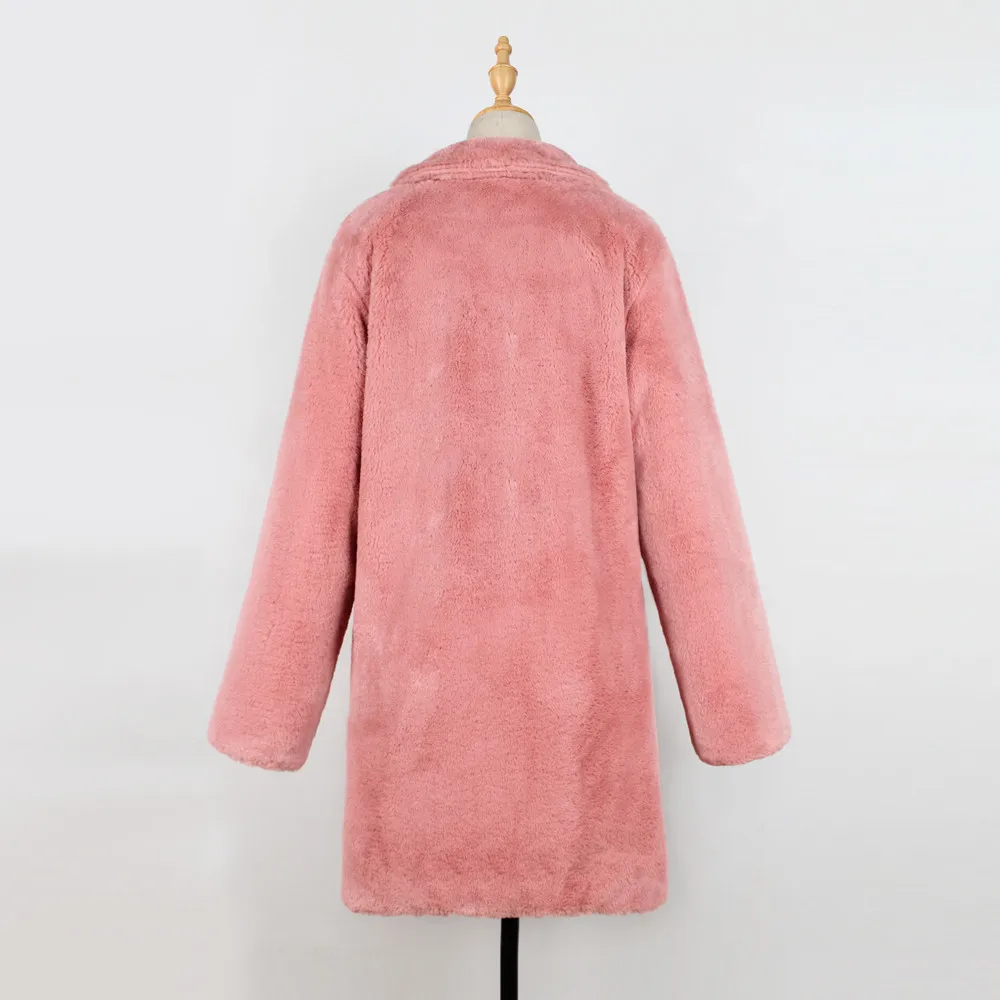 Пальто из искусственного меха женское осенне-зимнее шерстяное пальто 2019 модная