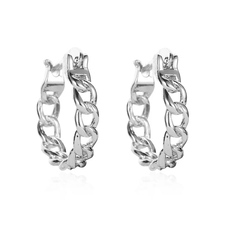 

New 2021 Fashion Earrings Simple Hollow Geometric Earrings Short Irregular Chain Hoop Earrings for Women Jewelry Accessories