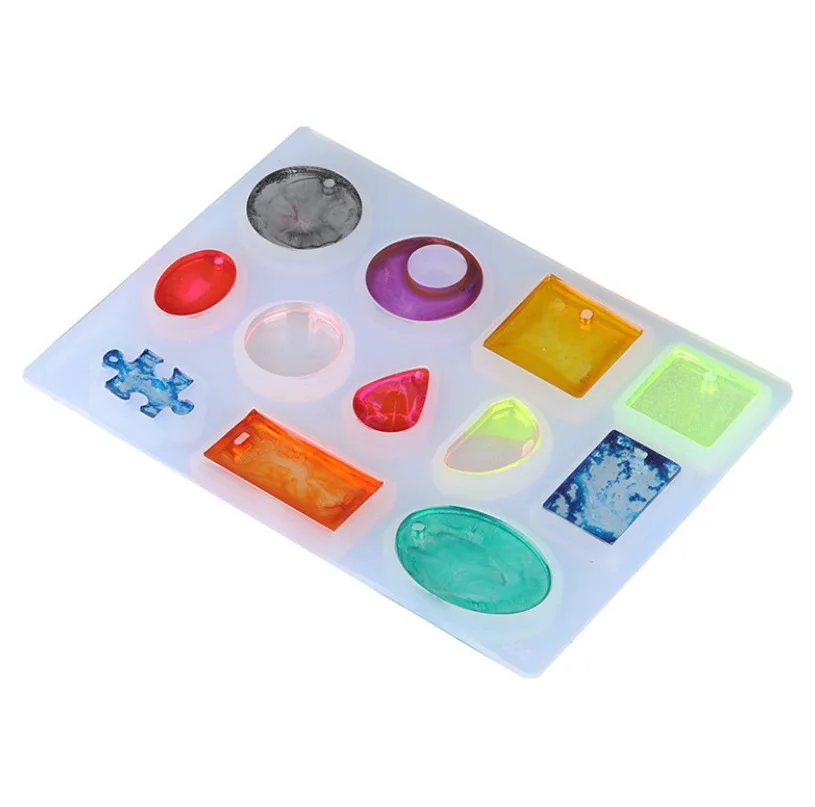 

110*150*10mm Silicone Mold For Jewelry Pendant Diy Round/Square/Oval/Teardrop Resin Mold Making Jewelry Tools 1Pc