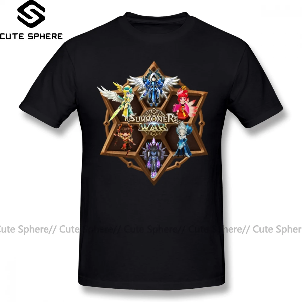 Summoners войны футболка Monster руны 4xl рубашка с короткими рукавами из хлопка