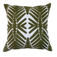 dunxdeco cushion cover decorative pillow case 45x45cm modern fresh green palm leaf embroidery cotton throw shame sofa decor