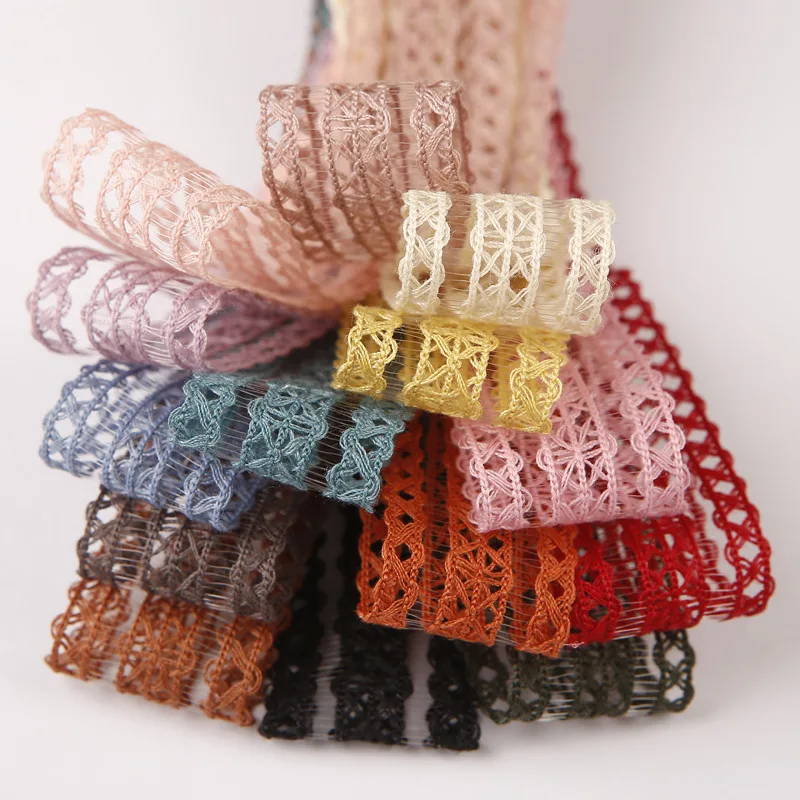 

5 yards Hollow Stripes Lace Ribbon for Diy Hairwear Accessories Bouquet Cake Gift Box Packaing Material Sewing Clothing Trims