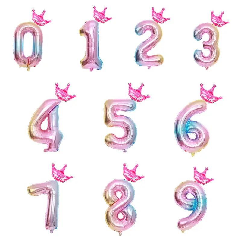 8629pink Vacclo 32 дюймов Золотой Серебряный номер воздушный шар из фольги гелиевые балоны воздушные шары бусины фигурки для дня рождения украшения для взрослых детей - Цвет: 8629pink