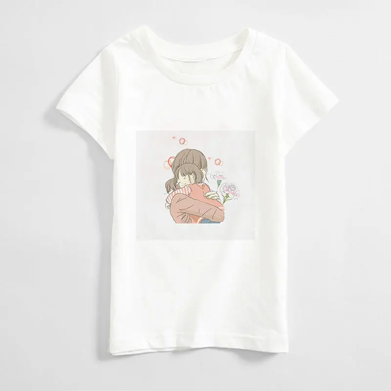 

New Summer Mother's Day Kids T-shirt Me And Mom Print Girl Top Design Thanksgiving Boy T-shirt Round Neck White Children T-shirt