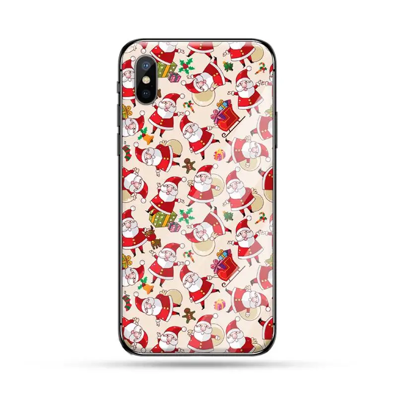 

Christmas Santa Claus snow Phone Case Tempered glass For iphone 5C 6 6S 7 8 plus X XS XR 11 PRO MAX