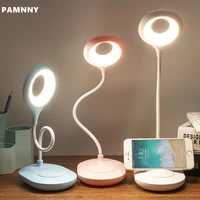 pamnny led desk lamp bedroom study office dc5v usb powered reading lamp rotatable foldable dimmable touch onoff table light