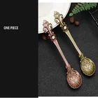 Ирис Ретро Винтажные ложки в арабском стиле металлические золотые резные кофейные закуски вилка для фруктов и десертов кухонные аксессуары небольшой инструмент