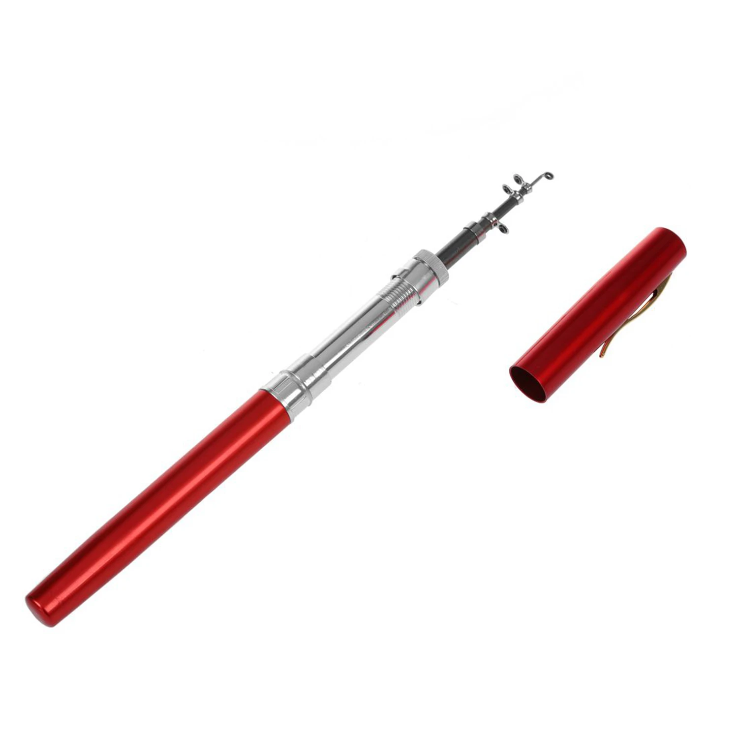 

2 Pcs Portable 5.1:1 Pocket Pen Shape Aluminum Alloy Fishing Rod Pole + Reel Kit, 96.2Cm & 1M