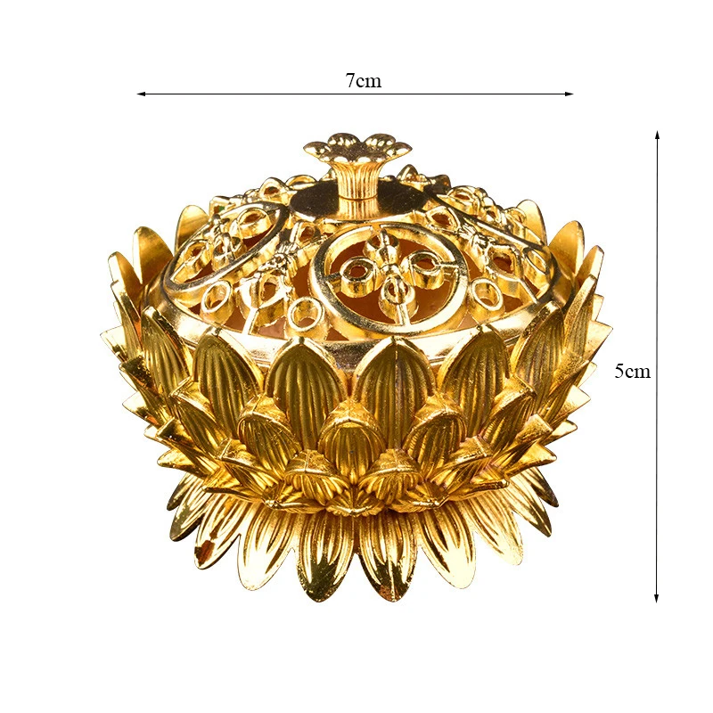 Курильница в форме лотоса из сплава латунная мини катушка сандалового дерева