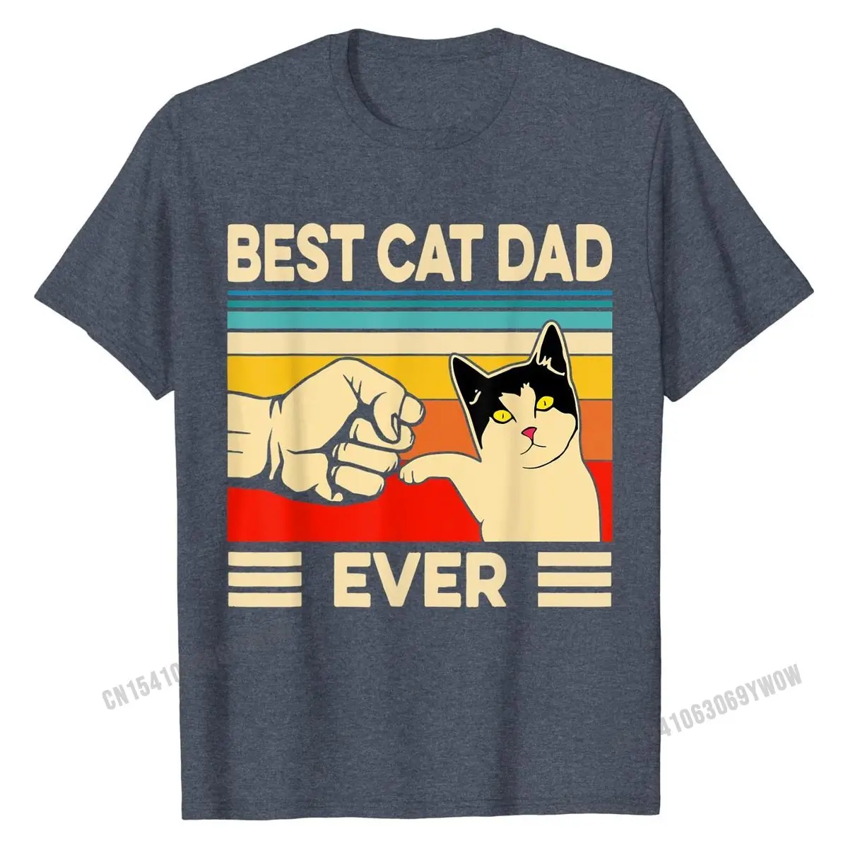 Футболка с надписью &quotЛучший Кот Папа&quot забавная футболка на День отца подарок