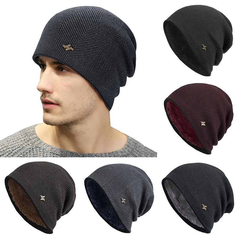 Мужская зимняя теплая шапка новая модная вязаная Повседневная унисекс для