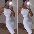 Женское платье с открытой спиной, короткая мини-юбка без рукавов, с металлической цепочкой и бретелями