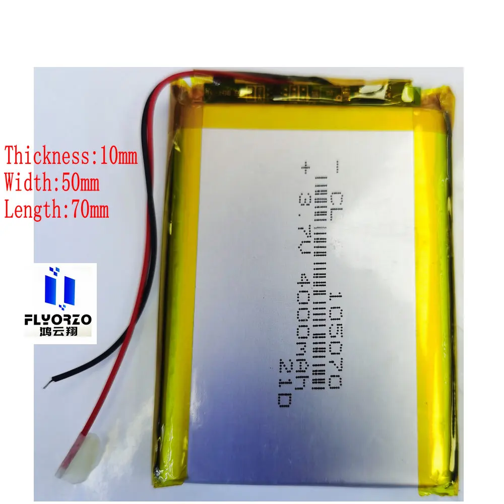 

Brand new high quality 3.7V 4000mAh 105070 polymer lithium battery suitable For GPS recorder toys mp3 mp4 batteries