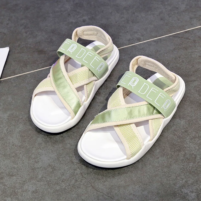 

SWYIVY Mesh Flat Sandals Women's Slip-on Shoes Woman Hot Sale 2020 Fashion Summer Sandals For Women Shoes Platform Breathable 40