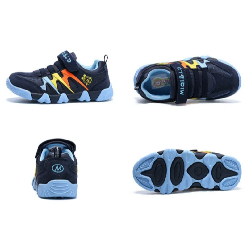 Детская обувь для маленьких мальчиков из натуральной кожи и дышащие кроссовки с