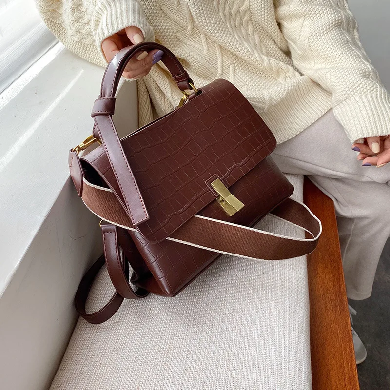 Женские сумки через плечо с крокодиловым узором из искусственной кожи 2020